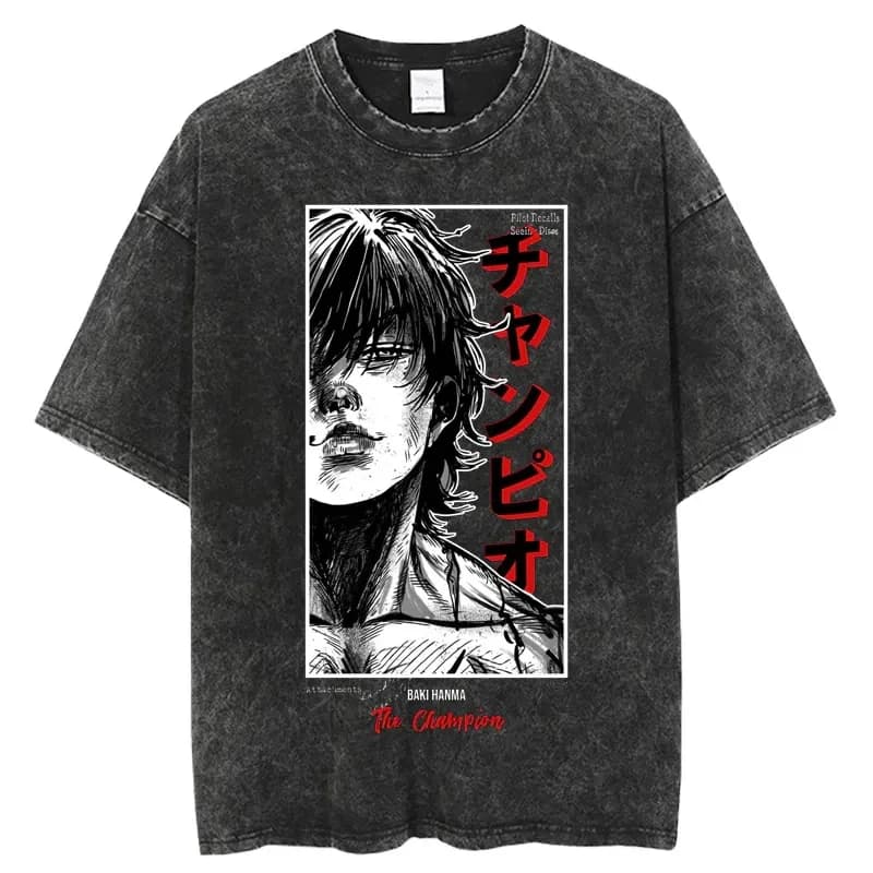 Baki imprimé Vintage coton t-shirts pour hommes femmes été décontracté surdimensionné T-Shirt t-shir