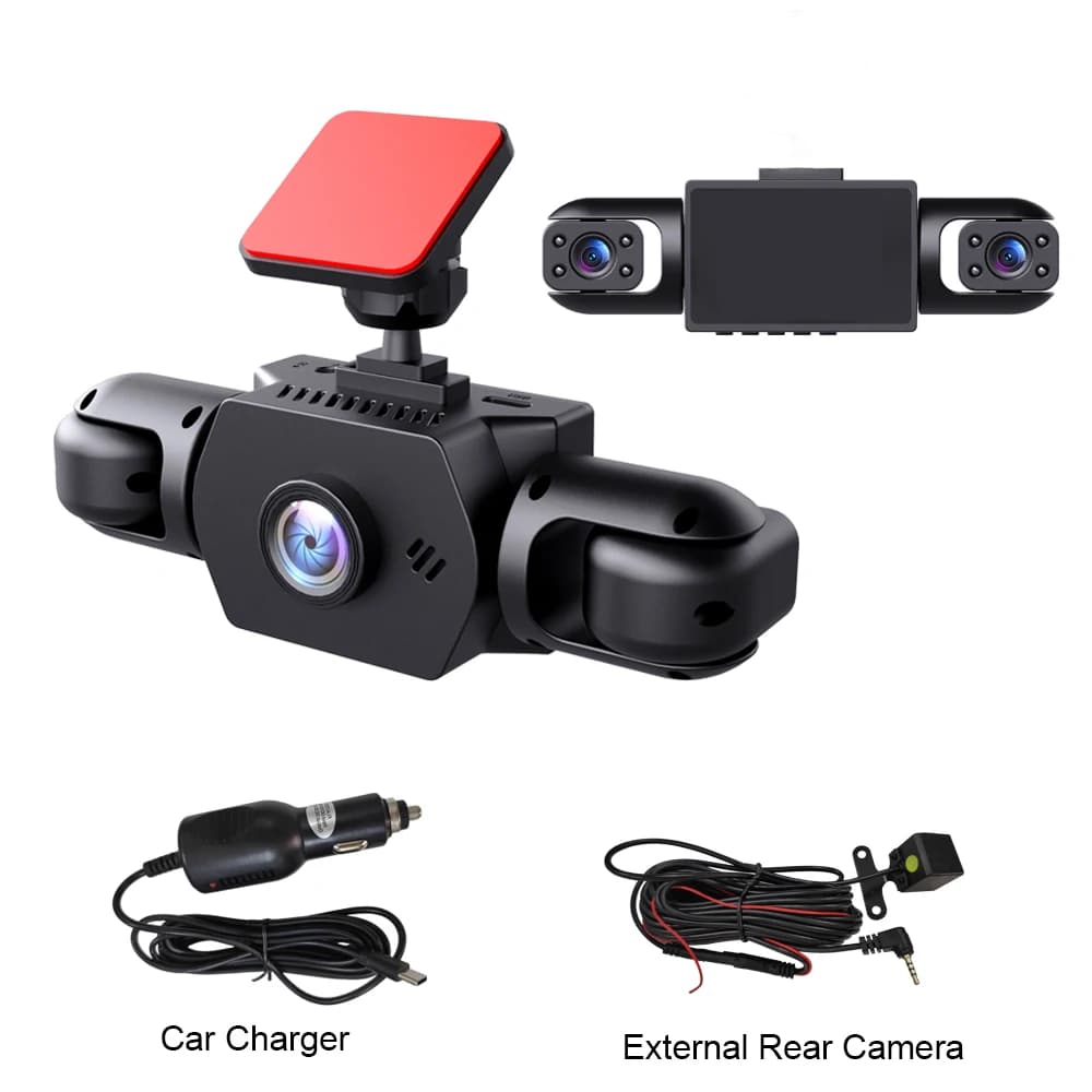 Caméra embarquée pour voiture 360°, 4 caméras, enregistreur vidéo 1080P pour voitures, boîte noire, 
