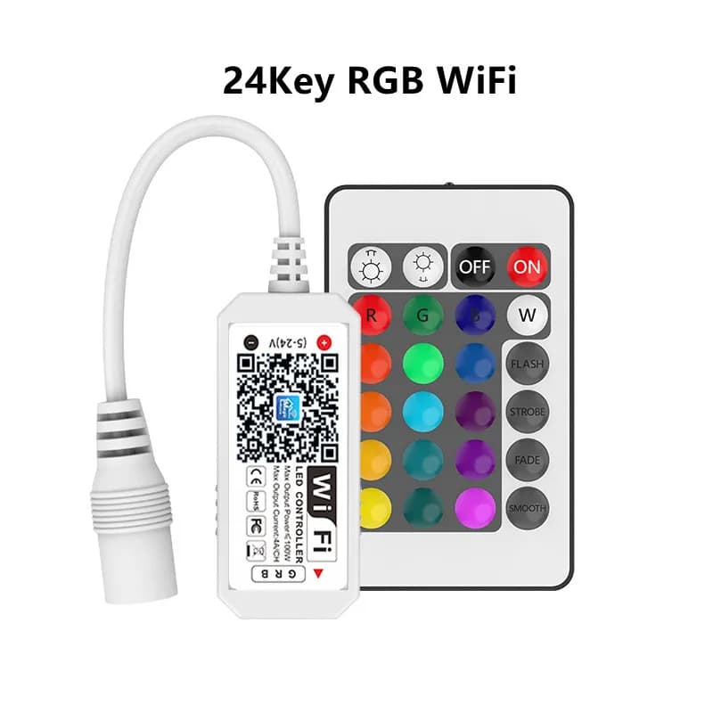 Magic Home-Contrôleur WiFi sans fil compatible Bluetooth, RGB, RGBW, IR, RF, LED, DC5V, 12V, 24V, WS