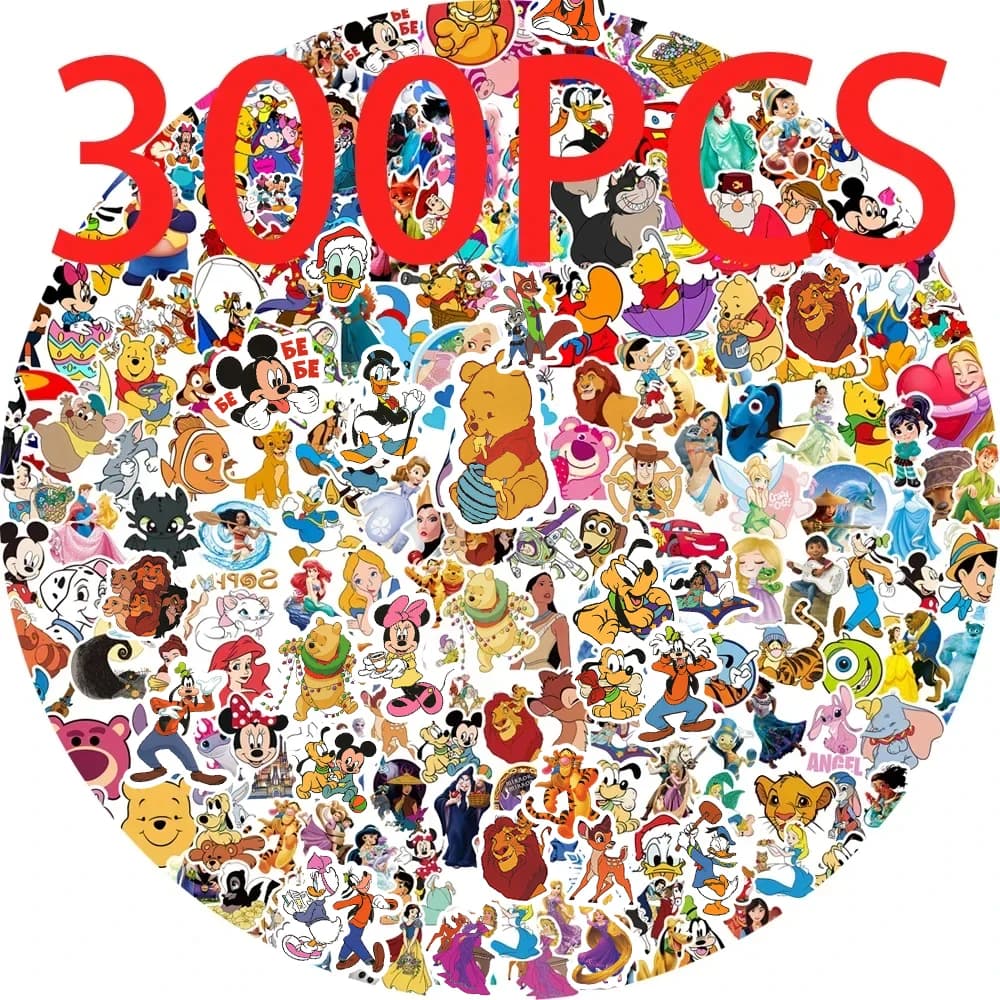 Autocollants Disney de la série Anime mixte, 50/100/200/300 pièces, autocollants mignons de dessin a