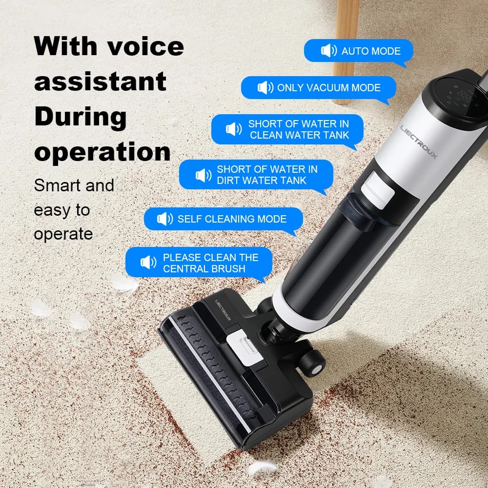 Aspirateur sans fil Liectroux i7 Pro pour le nettoyage humide et à sec, lavage intelligent pour la m