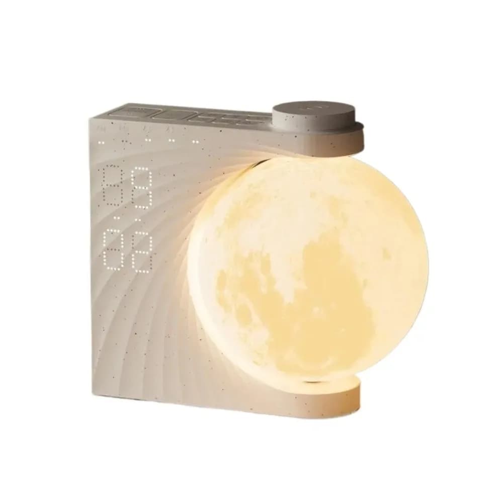Réveil avec 10 effets lumineux, 10 sons de la nature pour le sommeil, minuterie 30/60/90, lampe luna
