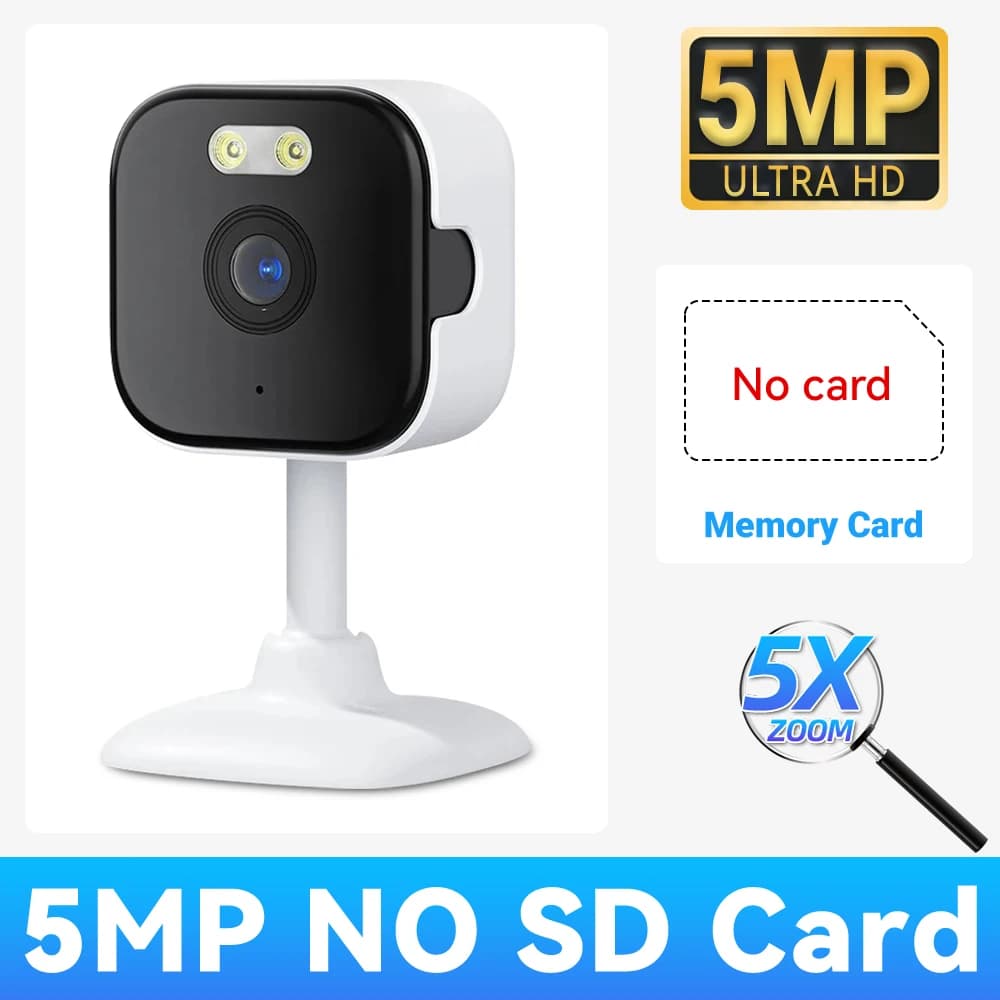 Caméra WiFi Mini Cube PEGATAH 5MP 2.4G Audio Bidirectionnel Détection Humaine Zoom 5X Vision Nocturn