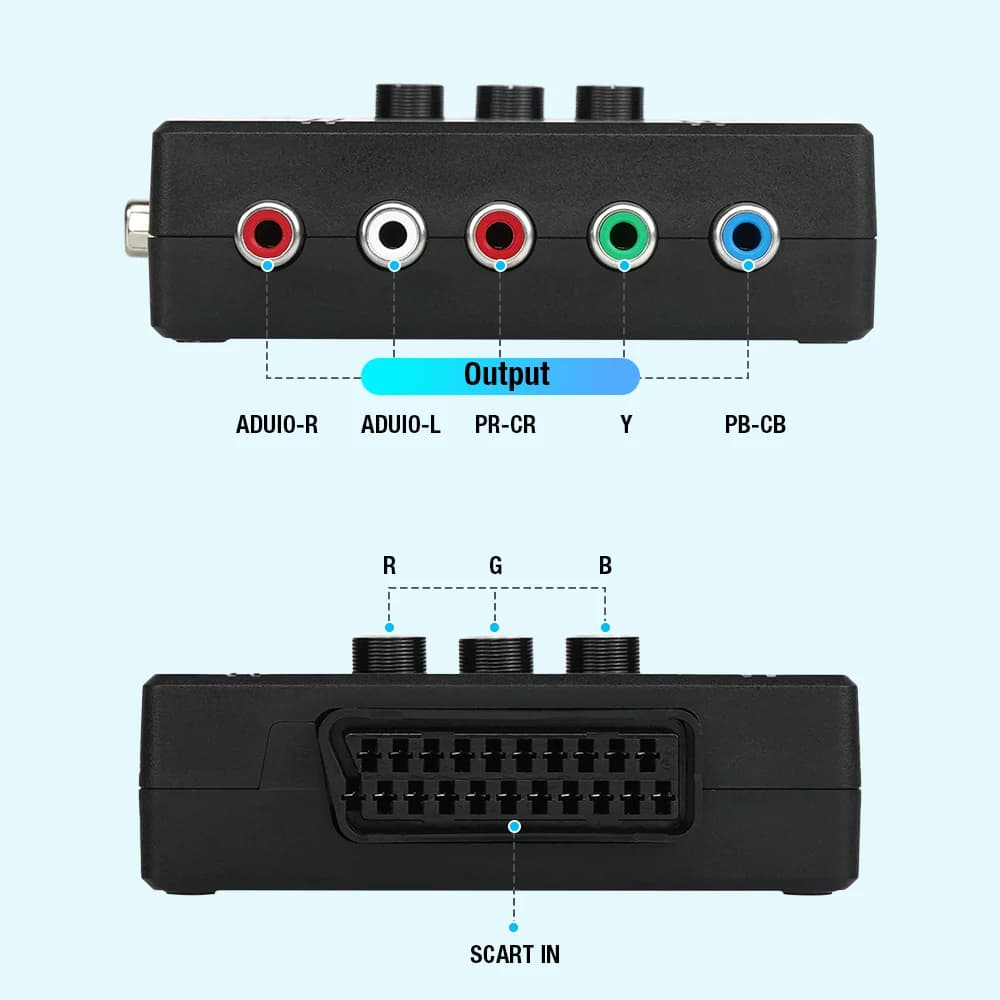 Convertisseur de signal vidéo BitFunx RGBS (Scart) ou VGA vers YPBPR, transcodeur RGBS vers composan
