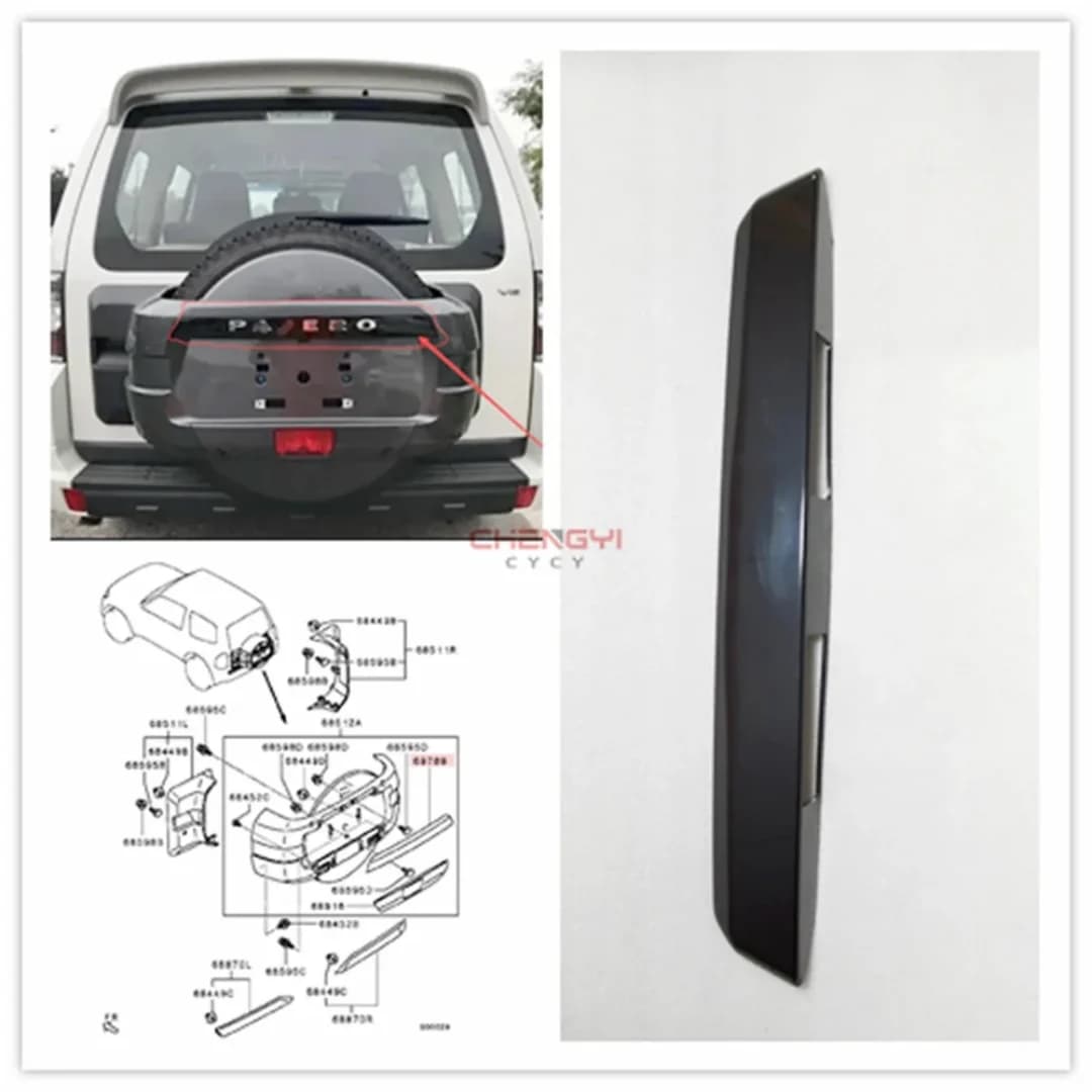 Cache-roue de secours, lampe de plaque d'immatriculation, garniture de panneau supérieur pour Pajero