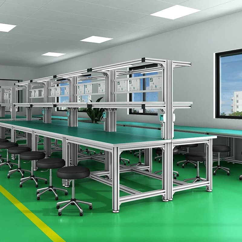 Banc de travail en alliage d'aluminium antistatique, table d'inspection de maintenance, console d'as