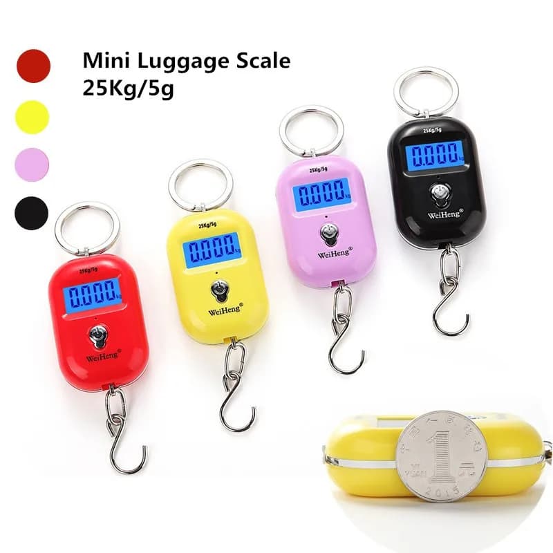 Mini Balance numérique de pêche électronique 25Kg 5g, Balance de poche pour bagages avec crochet sus