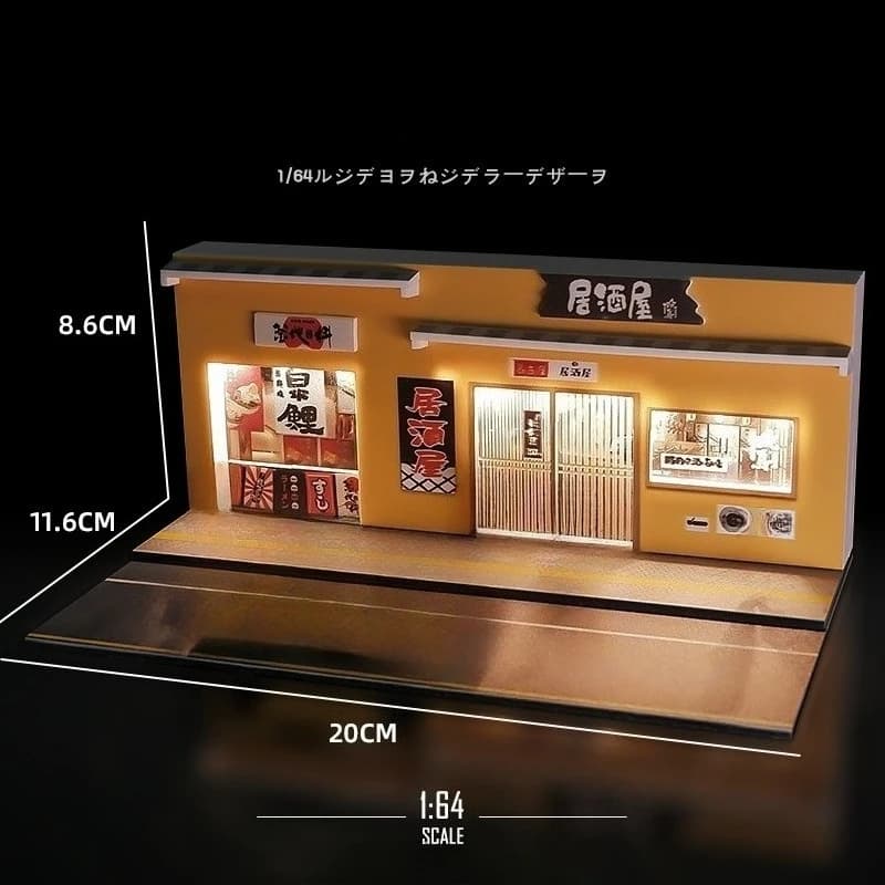 Éclairage de magasin Ramen de style japonais, boutique de Sushi, scène Miniature pour Collection de 