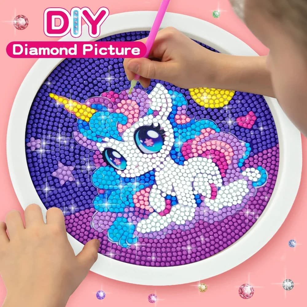 Ensemble de peinture diamant licorne mignonne pour débutant, ensemble de peinture diamant 5D à faire