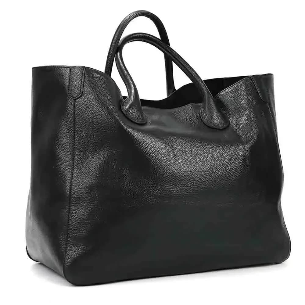 Sac à main spacieux en cuir véritable pour femmes, fourre-tout de luxe en cuir de vache décontracté,