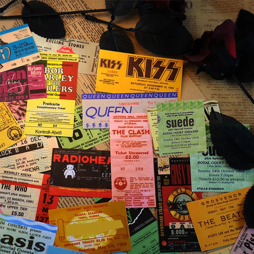 Autocollants Rock Music Ticket Graffiti pour enfants, bande rétro, décalcomanie, jouets, cool, étanc
