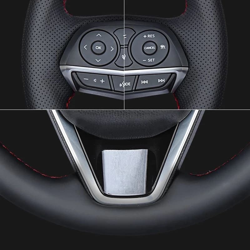 Housse de volant de voiture tressée en cuir artificiel, couture à la main, antidérapante, pour Hyund