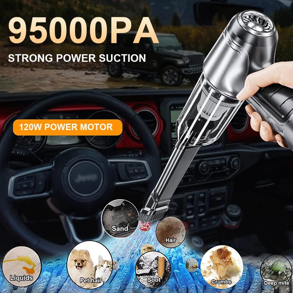 Aspirateur portable sans fil pour voiture et maison, mini nettoyeur, souffleur haute puissance, aspi
