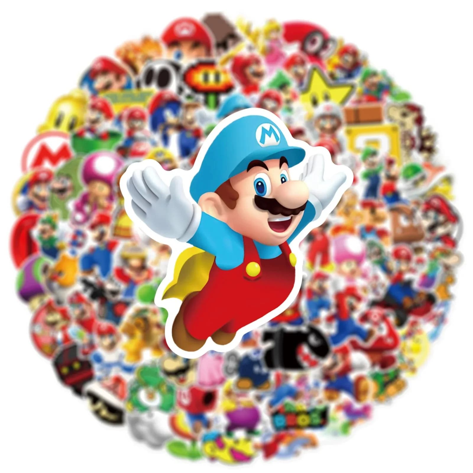 Autocollants de jeu Super Mario, 50 pièces, autocollants imperméables pour ordinateur portable, Skat