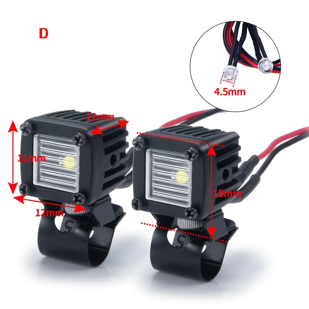 AXSPEED – support de bagages avec feux latéraux LED pour TRX4 TRX6 Axial SCX10 Wraith Axial SCX24 1/