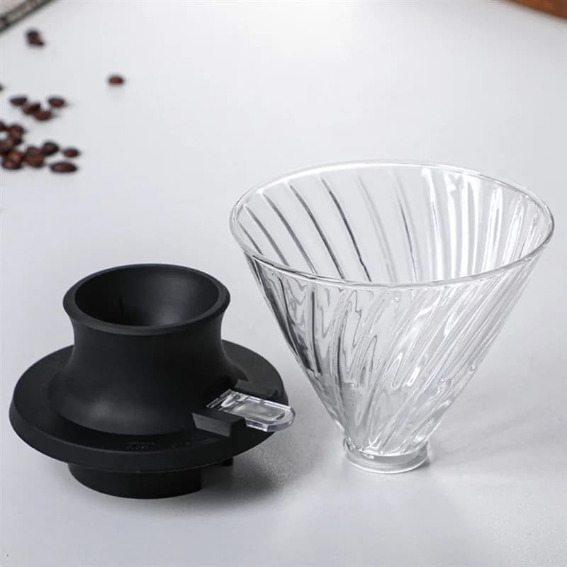 Goutteur à immersion en verre pour cafetière, verser sur la cafetière, goutte à goutte en forme de V