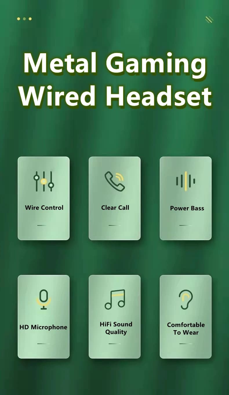 Gamer filaire casque de jeu filaire écouteur métal HiFi basse stéréo 3.5mm écouteur écouteurs pour t