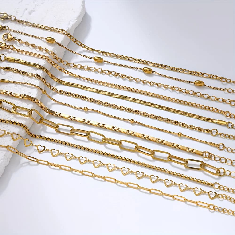 Ensemble de bracelets en acier inoxydable pour femmes, ensemble de bijoux élégant pour femmes, adapt