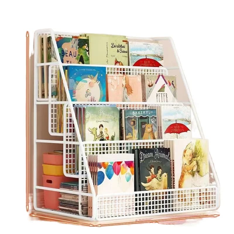 Bibliothèque Mobile pour enfants, support de rangement pour livres d'images, sous la table, roue uni