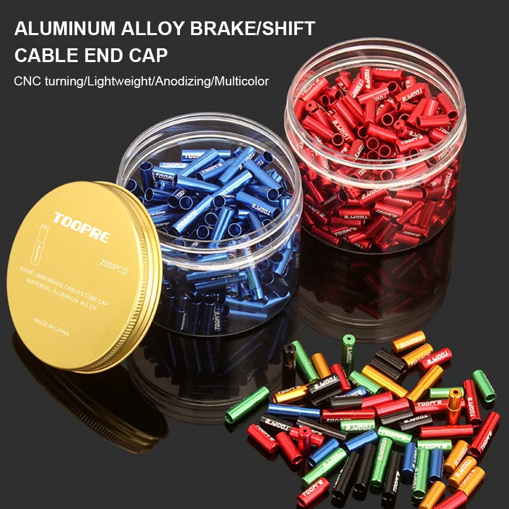 TOOPRE 10 pièces/lot bouchon de câble de vélo en alliage d'aluminium 4mm 5mm vtt vélo de route chang