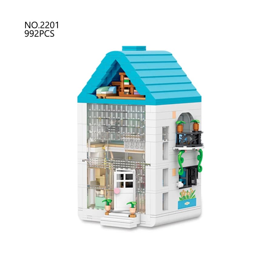 City Street View Small Particles Building Block House Secret Box Art Studio Construction Assembly Ki