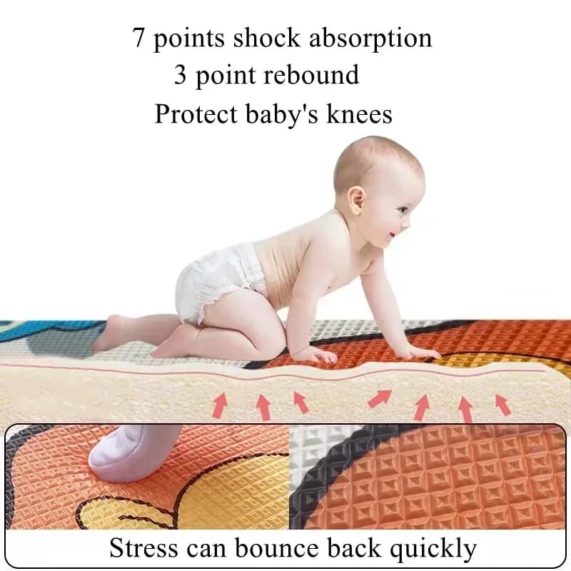 Tapis de jeu rampant pour activités de bébé, motif Double face, Non toxique, EPE, pour salle de spor