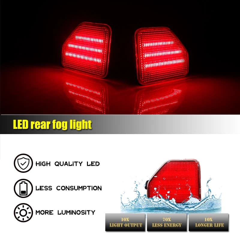 Réflecteur de pare-chocs arrière de voiture à LED rouge, feux arrière et feux de freinage, phares an
