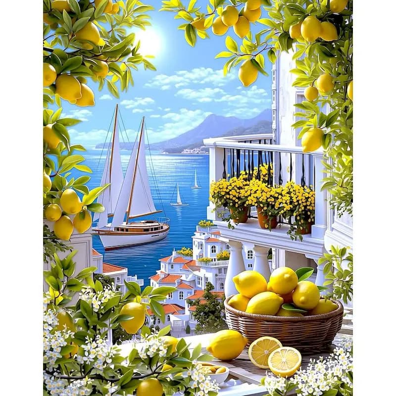 GATYZTORY Peinture par numéros sur toile, peinture de paysage, pour la décoration murale de la maiso
