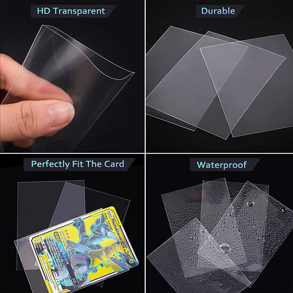 100-1000 pièces de protège-cartes transparents, pochettes pour cartes de jeu de société, protège-car