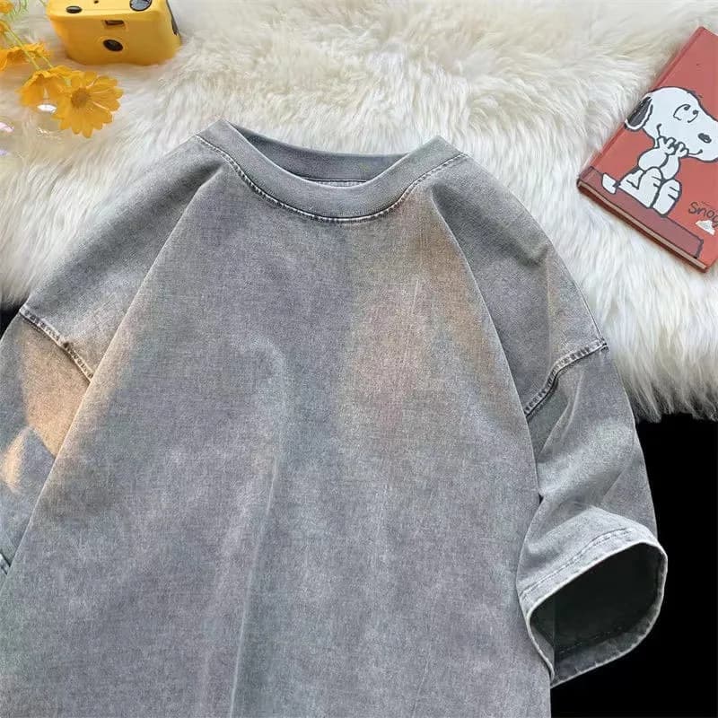Qualité Surdimensionné Acide Lavé Y2K T-shirt hommes Vintage T-shirts Streetwear Lavage Minéral T-sh