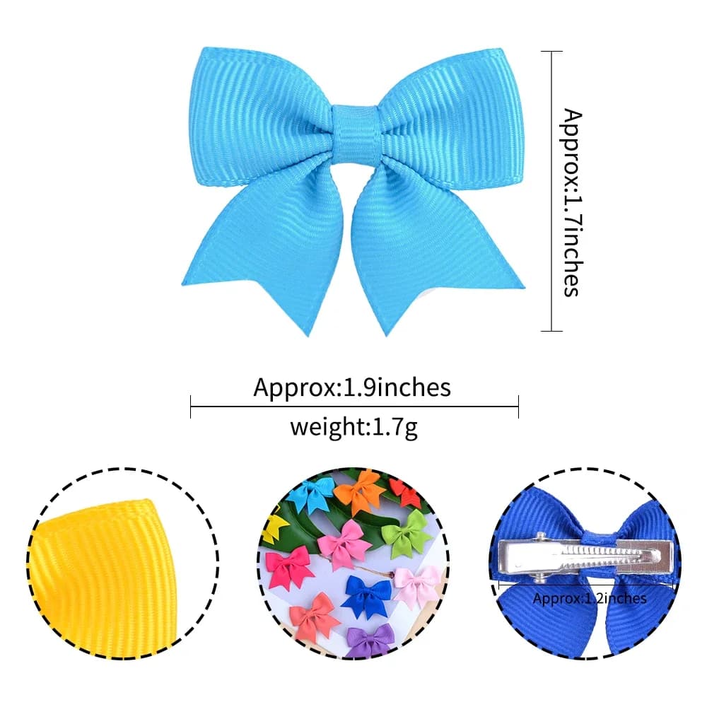 Pinces à cheveux avec nœuds pour enfants, couleur unie, pour bébés filles, ruban fait à la main, épi