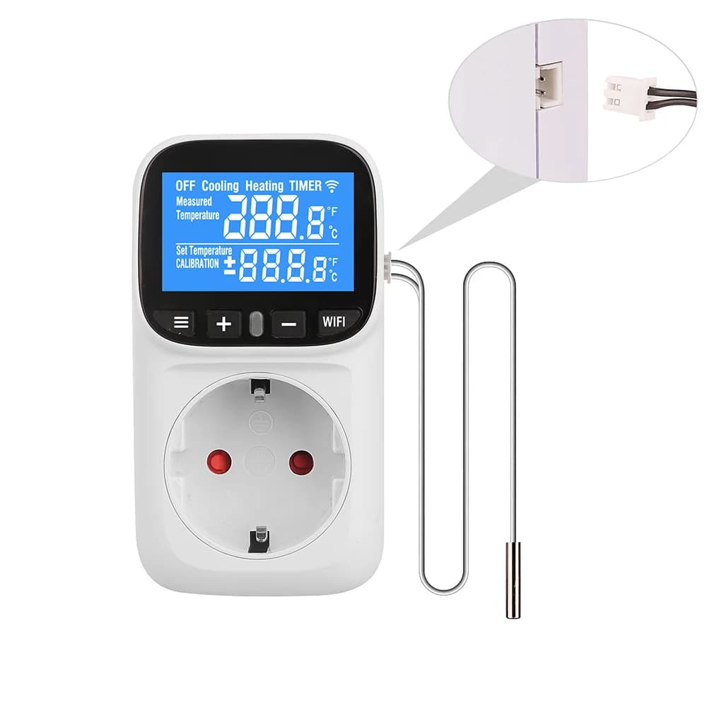 Prise de régulateur de température intelligente WiFi, interrupteur de Thermostat numérique AC110-240