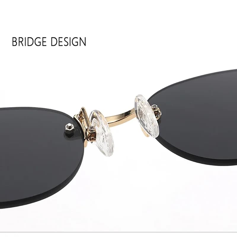 Lunettes de soleil ovales sans cadre, nouvelles lunettes de soleil rétro, tendance, Style Concave, H