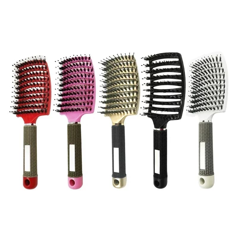 Brosse à cheveux exfoliante, brosse à cheveux en poils pour femmes, peigne humide et bouclé, outil d