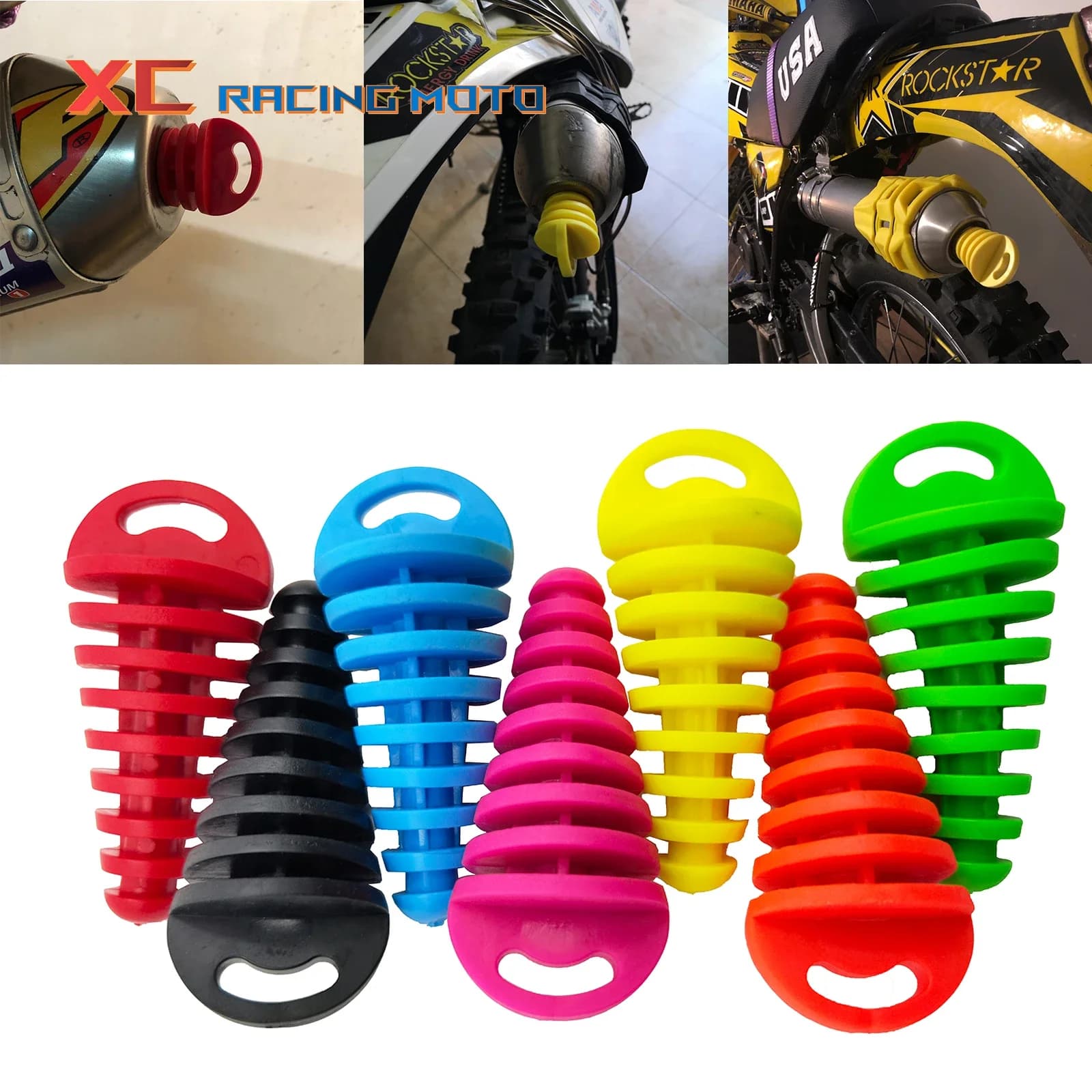 Bouchon de tuyau d'échappement moto Motocross tuyau d'échappement PVC bouchon de purge d'air bouchon