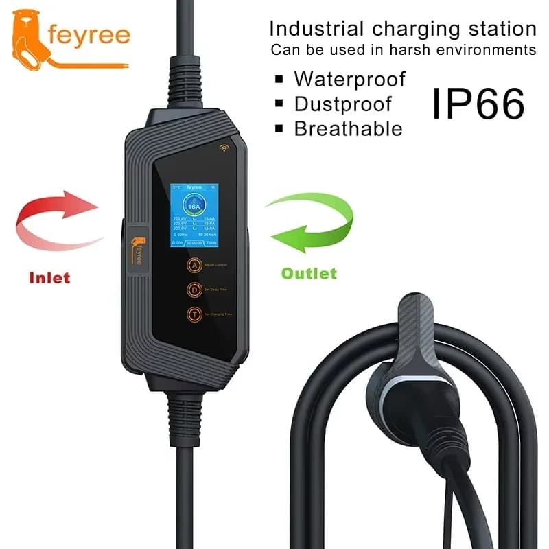 Feyree Type2 câble chargeur EV Portable 11KW 16A 3P chargeur de voiture Wi-Fi APP contrôle EVSE boît