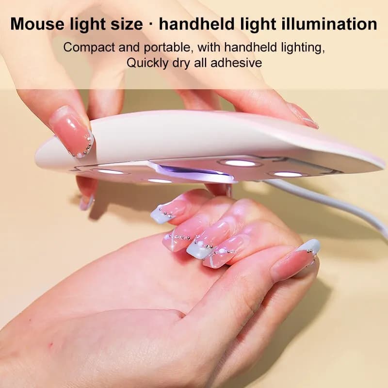 Mini Sèche-Ongles Portable 6W, Lampe de Manucure UV à Usage Domestique, pour le vaccage du Verhérita