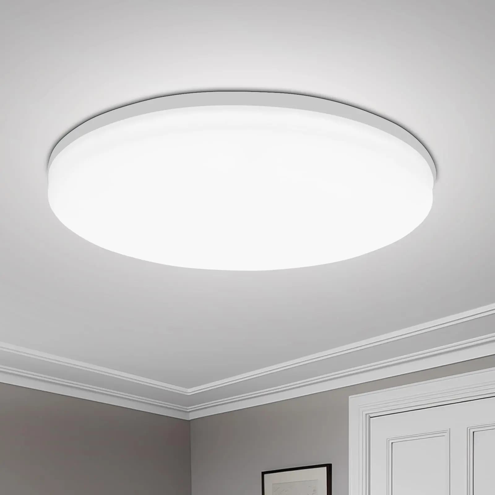 Plafonnier LED rond au design moderne, luminaire décoratif d'intérieur, idéal pour un salon, une cha