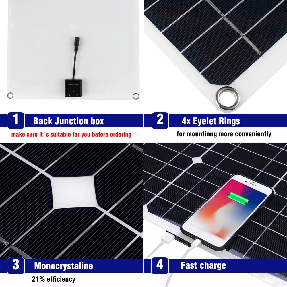 Kit de panneau solaire flexible, contrôleur de chargeur injuste de batterie, système d'éclairage dom