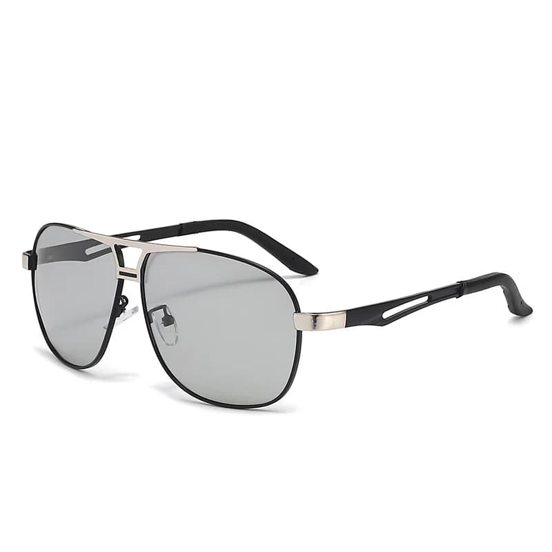 Lunettes de soleil en métal pour hommes et femmes, verres polarisants à couleur changeante, photo dé