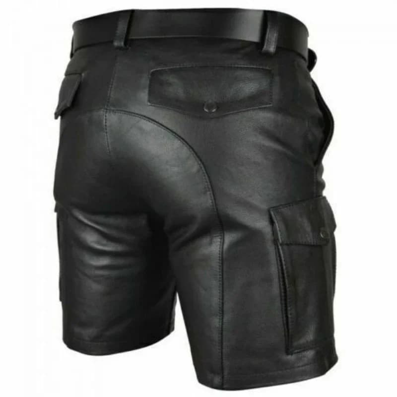 Short en Faux cuir PU pour hommes, Streetwear d'été tendance avec poches, tenue de discothèque, shor