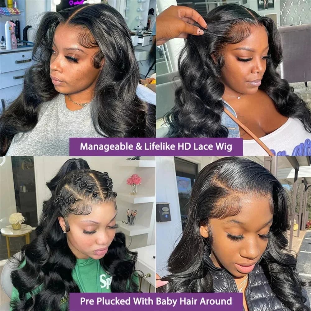 Perruques en cheveux humains ondulés, Lace Front HD transparente 13x6, pour femmes noires, Perruques