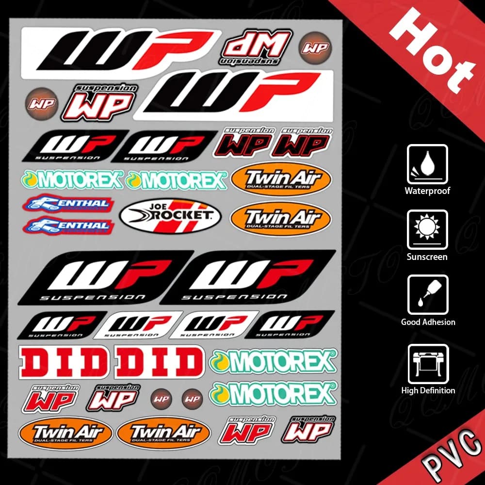 Autocollant réfléchissant Wp de Suspension, accessoires de moto, amortisseur de choc de Motocross po