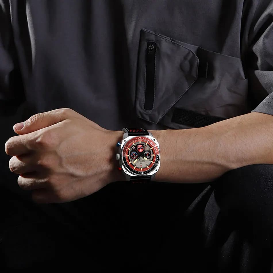 NAVIFORCE sport multifonction étanche montres pour hommes mode cuir marque de luxe Quartz analogique