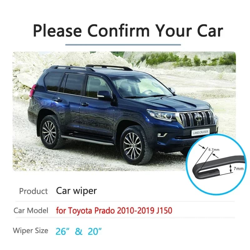 Essuie-glace avant pour Toyota Prado 150 J150 2010 ~ 2019, accessoires de voiture, lame d'essuie-gla