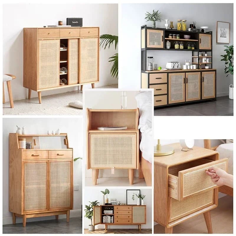 Rouleau de sangle de canne indonésienne en rotin naturel, matériel pour la décoration de meubles, ta