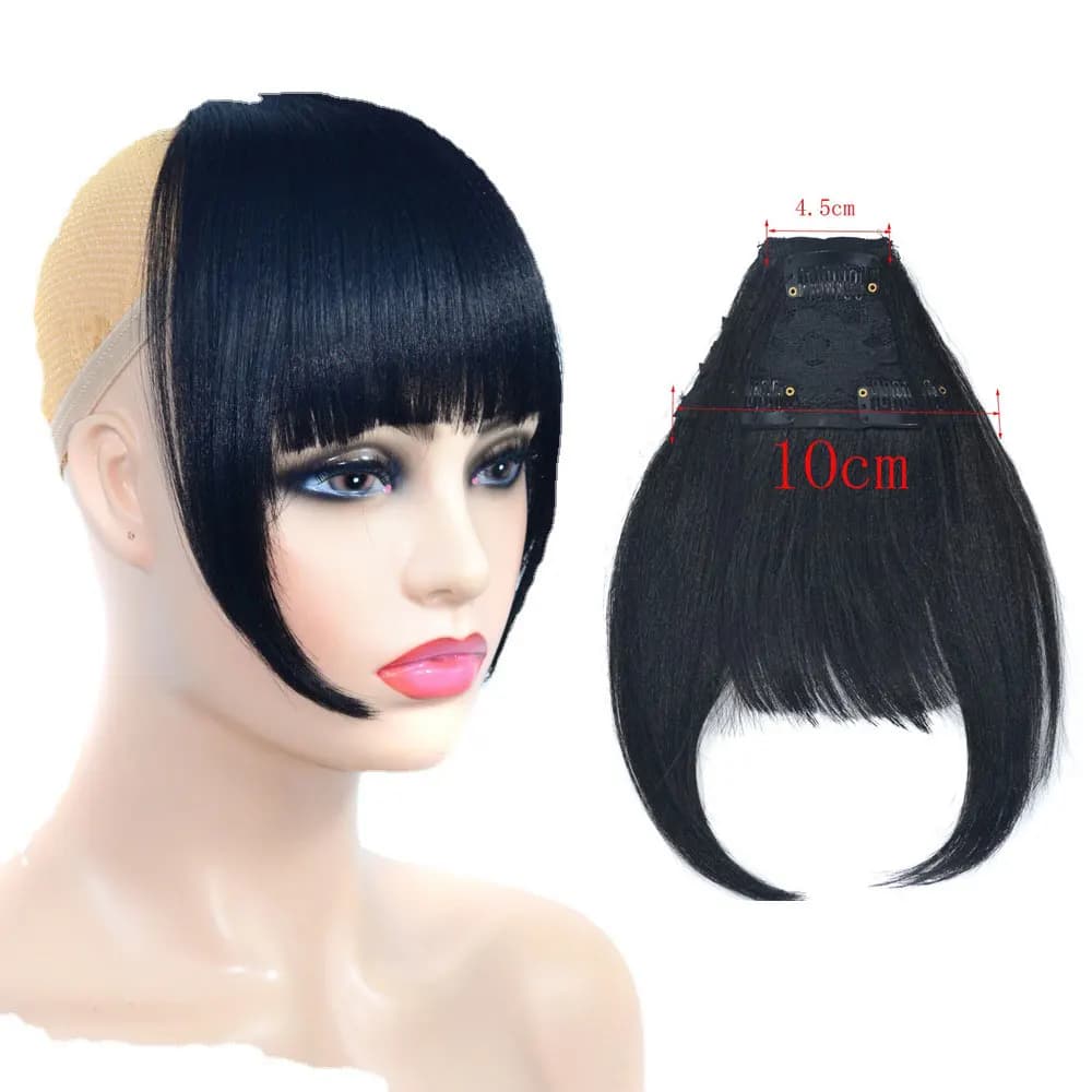 Perruque synthétique Haipiece Yaki, Extension queue de cheval avec frange, longue et lisse, pour fem
