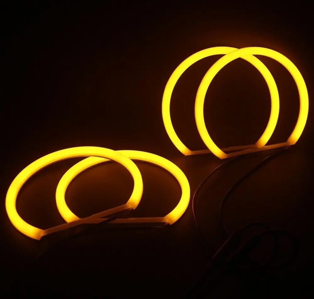 4X131MM Jaune.ambre.rouge.bleu.vert. Anneau Halo en coton léger SMD LED, yeux d'ange pour BMW E36 E3