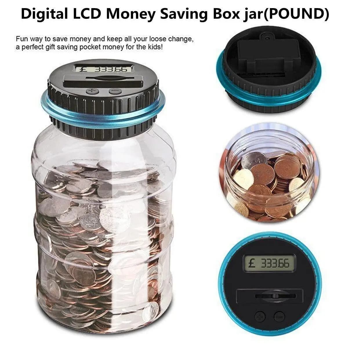 Tirelire intelligente à piles avec écran LCD, figurines de pièces de monnaie numériques, maintien de