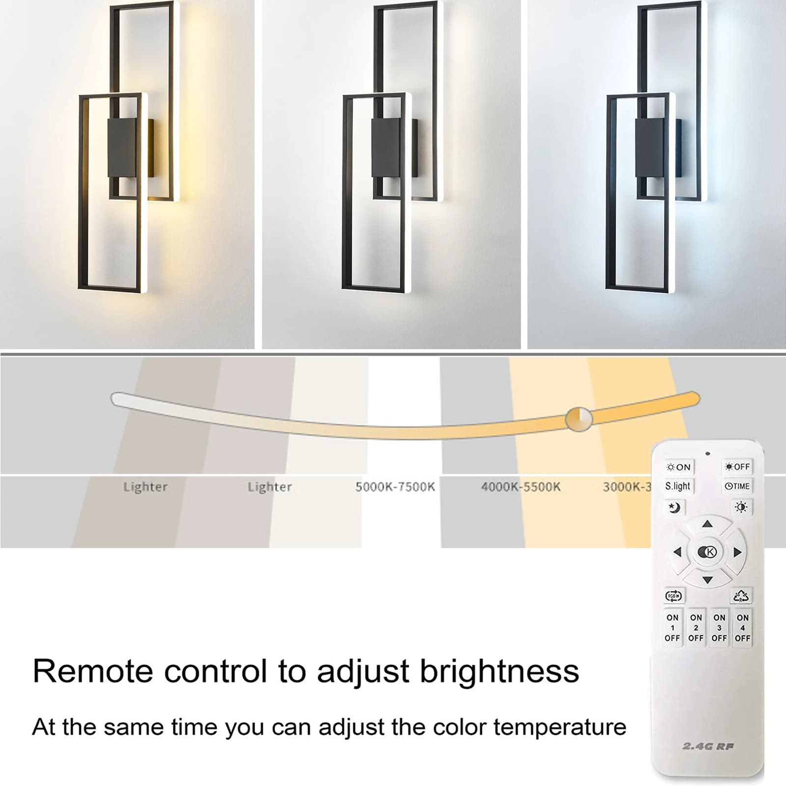 Applique Murale LED d'NikModerne, Température et Luminosité Réglables, pour Chambres à Coucher, Esca